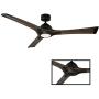 Woody Smart Indoor and Outdoor 3-Blade Ceiling Fan 60in Oil Rubbed Bronze/Dark Walnut with 3000K LED Light Kit and Remote Control works with Alexa, Google Assistant, Samsung Things, and iOS or Android App