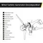 Dyna-Living Wind Turbine 24V 800W Wind Turbine Generator Kit 3 Blades Wind Turbines Motor with Charge Controller (Not Included Mast)