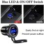2 Pack Dual USB C Car Charger Socket, 12V/24V USB Outlet, PD Type C Fast Car Charger with LED Voltmeter & Button Switch for Car Boat Marine Bus Truck Motorcycle GOBGOD