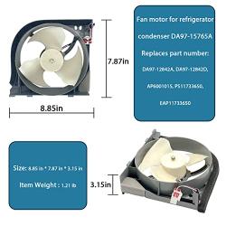 New Upgraded DA97-15765A, DA97-15765C Refrigerator Condenser Fan Motor Assembly Compatible with Samsung Refrigerators Replaces DA97-12842A, DA31-00340A,PS11733650, AP6001015-2 Years Warranty