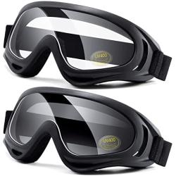 LOEO Motorcycle Goggles 2 Pack-ATV Dustproof Dirt Bike Goggles for Ski Racing Riding, Off Road Waterproof Motocross Goggles