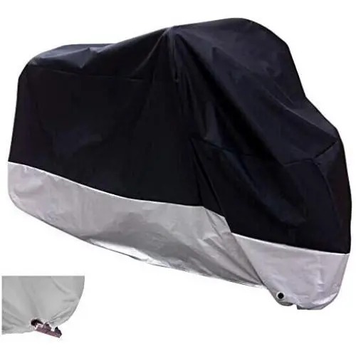 XYZCTEM All Season Black Waterproof Sun Motorcycle Cover,Fits up to 96