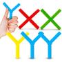 Gafly Xs and Ys - 5 Pack - Sensory Chewy for Children with Autism, Kids with Special Needs - Chew Tubes, Oral Motor Chewers - Silicone in Red, Blue, Yellow, and Green