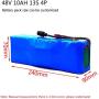 Wnicek 48V Electric Bike Battery 10Ah 13S 4P Lithium-ion Battery Pack with Charger for 200W 250W 350W 500W Motor Fit for Electric Scooters Electric Wheelchairs E-Bike