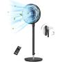 Paris Rhône Fans for Home Bedroom, Quiet Pedestal Floor Fan with Remote, Turbo&12 Speed Levels, 120° Oscillating, DC Motor Fan with 7 Blades, 8H Timer, Sleep Mode, Adjustable Height up to 46.8