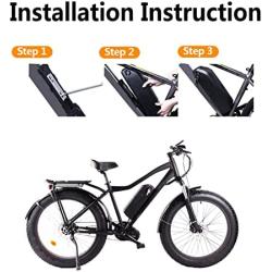 Jieoto Electric Bike Battery 48V 15Ah Lithium Li-Ion E-Bike Battery with Charger, BMS Protection Board for 200W 350W 500W 750W Bike Motor