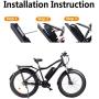 Jieoto Electric Bike Battery 48V 15Ah Lithium Li-Ion E-Bike Battery with Charger, BMS Protection Board for 200W 350W 500W 750W Bike Motor
