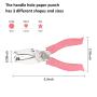 3 PCS Handheld Hole Paper Punch Coolrunner Handheld Metal Single Hole Paper Punch DIY Handheld Punch Hole Circle/Star/Heart-Shaped Single-Hole Paper Puncher