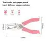 3 PCS Handheld Hole Paper Punch Coolrunner Handheld Metal Single Hole Paper Punch DIY Handheld Punch Hole Circle/Star/Heart-Shaped Single-Hole Paper Puncher