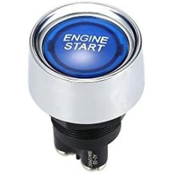 Start Switch 12v DC 50A Blue Car Start Engine Button Stater，Jtron Push Button Light Switch Push Start Ignition Switch for Racing SPST(ON)-Off Momentary (Blue)