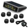 Easesuper Rv Tire Pressure Monitoring System, Solar TPMS with 6 Sensor (0～199 Psi) & Repeater, 7 Alarm Modes for Trailer, Coach, Motor Home, Truck