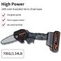 Tebfox Mini Chainsaw Cordless Electric 4-Inch Chainsaw with Brushless Motor, 0.7kg One-Hand Battery Powered Mini Chainsaw for Pruning Shears Tree Branch Wood Cutting 1free