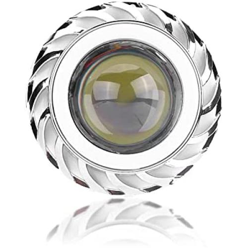 Keenso Motorcycle High/Low Beam LED Projector Lens Dual Angel Devil Eye Head Lamp Cyclone Type(Blue & Red)
