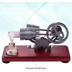 Teerwere Stirling Engine Motor Retro Style Air Stirling Engine Motor Model Flywheel Design Educational Toy Electricity Generator Science Experiment Kit (Color : Gray, Size : One Size)