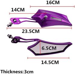 ESUPPORT Purple Universal Motorcycle Motorbike Bike 8mm 10mm Rear View Side Mirror Scooter ATV