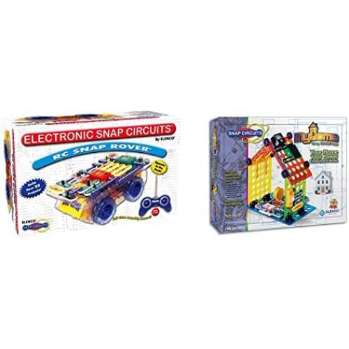 Snap Circuits R/C Snap Rover Electronics Exploration Kit,Black & Crcuits My Home Plus Electronics Building Kit for Kids Ages 8 and Up, Amazon Exclusive
