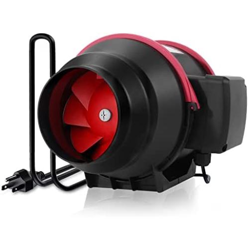 WOOW DEPOT 4 Inch 200 CFM Quiet Round Exhaust Inline Duct Fan for Hydroponics Bathrooms Ventilation,No Speed Controller
