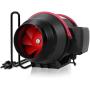 WOOW DEPOT 4 Inch 200 CFM Quiet Round Exhaust Inline Duct Fan for Hydroponics Bathrooms Ventilation,No Speed Controller