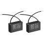 uxcell Ceiling Fan Capacitor CBB61 1uF 450V AC 2 Wires Metalized Polypropylene Film Capacitors 36.5x11x24.5mm for Water Pump Motor Generator, Pack of 2