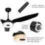 Trifecte 60 Inch Indoor&Outdoor Ceiling Fan with Light and Remote, Smart Ceiling Fan Compatible with App/Alexa/Google/Siri, Low Profile Ceiling Fan with 10-Speed Reversible Quiet DC Motor, ETL Listed
