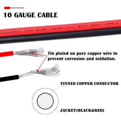 iGreely SAE Extension Cable 10AWG SAE to SAE Quick Disconnect Wire Harness SAE Connector Solar Panel Extension Cable for Trolling Motor Automotive RV Battery Motorcycle Cars Tractor 10 Gauge 1M 3Ft