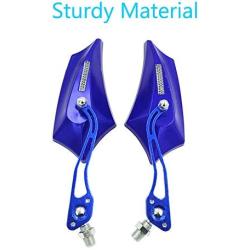 ESUPPORT Blue Universal Motorcycle Motorbike Bike 8mm 10mm Rear View Side Mirror Scooter ATV