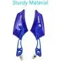 ESUPPORT Blue Universal Motorcycle Motorbike Bike 8mm 10mm Rear View Side Mirror Scooter ATV