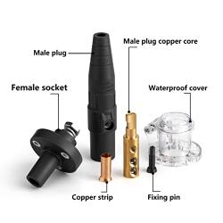 150A 600V High-Power Large-Current Industrial Connectors, Power Cable Aviation Connectors for Motor Frequency Conversion Cabinet Distribution Box, Fast Connectors for Stage Audio Lighting (Black)