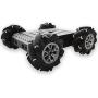 4WD Omni-Directinal Smart Robot Car Chassis with 96mm Mecanum Wheel & DC Motors, RC Aluminum Alloy Frame DIY Steam Platform for Raspberry Pie ROS Python Arduino Uno R3 Ai Coding Program Learning