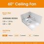 Sofucor Ceiling Fan 60 Wood Ceiling Fan with Lights Remote Control Walnut Blades Dimmable Light Reversible DC Motor Modern Ceiling Fan for Kitchen, Bedroom, Basement, Dining, Living Room Matte Black