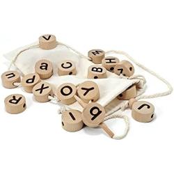 Play I Do Alphabet Lacing Beads for Toddlers - Lacing Toy to Develop Fine Motor Skills and Teach ABC