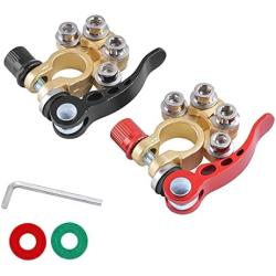 Battery Terminal Clamp Connectors, 2 Pcs 4 Way Quick Release Disconnect Car Battery Terminal for SAE/JIS Type A Posts, Compatible With Cars, Vans, Trucks and More