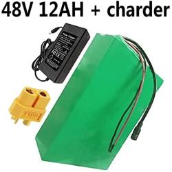 Jieoto E-Bike Battery 48V 12AH Electric Bicycle Scooter Li-ion Battery Pack Electric Bicycle Battery with Charger, for Electric Bike 200W ~ 1000W Motor