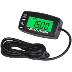 Runleader Digital Maintenance Tach/Hour Meter,Backlight Display,Battery Replacement for Small Gas Engine,Used on Riding Lawn Tractor Generator Compressor Chainsaws Outboard Motor Pressure Washers.