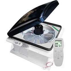 RVLOVENT RV Roof Vent 12V Fan Remote Control Ventilation 14 10 Speed Reversible Camper Van (Smoke)