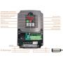 RATTMMOTOR CNC Spindle Motor Kit 1.5KW 220V Air Cooled Spindle Motor ER11 φ65mm 24000RPM 8A 400HZ+1.5KW 220V VFD Inverter Variable Frequency Drive Converter Controller for CNC Router Machine