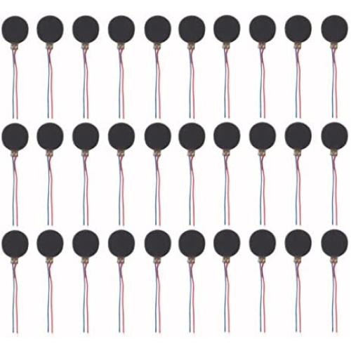 AEDIKO 30pcs 10mmx3mm Mini Vibration Motors DC 3V 12000RPM Self Adhesive Flat Coin-Button Motors for Mobile Cell Phone Pager Tablet Household Appliances