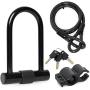 Olywan 4FT Bike U Lock Combination Heavy Duty Anti-Theft Secure Lock with Security Cable Includes Mounting Bracket for Motorcycle Mountain Electric Folding Bike Garage Fence Gate