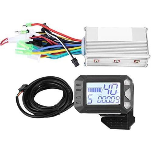 Vbest life Motor E-Bike Controller,24V-48V Brushless Motor Speed Controller and Waterproof LCD Display Panel for Electric Scooter(350W24V)