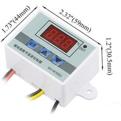 XINGYHENG XH-W3002 DC 110V-220V 1500W 10A Microcomputer Digital Temperature Controller Digital Display Thermostat Control Switch and NTC 10K Thermistor Sensors Temperature Probe (110-220V 1500W)