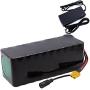 Wnicek 36V 7.5Ah Ebike Battery Pack 18650 Li-ion Cell Battery Customizable Lithium Battery for E-Bike Scooters Electric Tools for Motors Within 750W with BMS + Charger