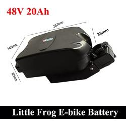 Jieoto 48V 20Ah Electric Bicycle Battery Little Frog Under Seat Post Ebike Batteries Pack for 250W-1000W Bafang Motor Kit Battery car Lithium Battery Pack