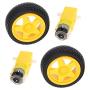 Fielect 2Pcs DC Electric Motor 3-6V TT Motor with Tire Gear Motor Dual Shaft for Arduino Smart Car Robot Toys Cars (I Shape)