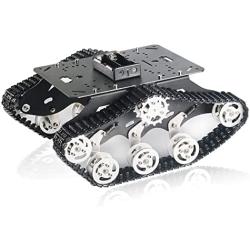 Professional TS300 Shock Absorption Robot Tank Chassis with Suspension Supporting Holder for Arduino Raspberry pie, RC Tracked Model with 2pcs DC Encoder Motor by Remote Control Monitor STEAM Teaching