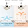 NOXARTE 42 Inch Crystal Chandelier Fan with Lights and Remote Control Modern Retractable Blades Ceiling Fan LED Dimmable Fandelier for Dining Room Bedroom Kitchen Island