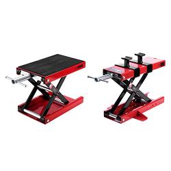 VIVOHOME Motorcycle Wide Deck Scissor Lift Jack with Steel Motorcycle ATV Scissor Lift Jack Crank Hoist Stand