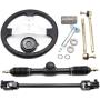 PRO BAT 300mm Steering Wheel Steel Kit 320mm Gear Rack Pinion Adjustable Shaft Set Replacement for Go Kart Go Cart ATV UTV 110cc 125cc 140cc 150cc