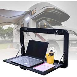 yeshine RV Table RV Foldable Picnic Table Motorhome RV Folding Wall Table，RV Folding Wall-Mounted Drop-Leaf Table External Lockable Wall Table Aluminium Alloy Floating Wall Table For Campervan Trailer
