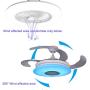 HOREVO Fandelier Retractable Blades Ceiling Fans with Lights and Bluetooth Speaker 42 Inch Invisible Chandelier Fan Color Changing Dimmable 36W Hidden Ceiling Fan with Lights with Remote