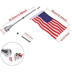 Vivid Color Fade Resistant Motorcycle 6 x 9 American Flag with Flag Pole Mount for Honda Goldwing CB VTX CBR Yamaha Harley Davidson(2 Flag Pole Mount + 4 USA Flag)
